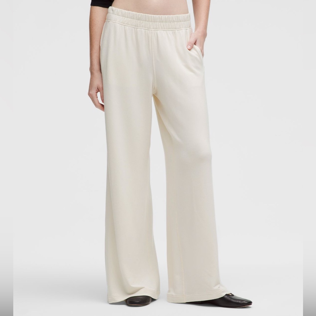 Lululemon Athletica Wide Leg Pants In Cream